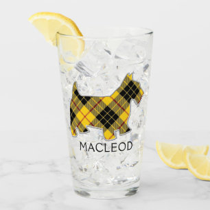 Clan MacLeod of Lewis Tartan Scottie Dog Glass