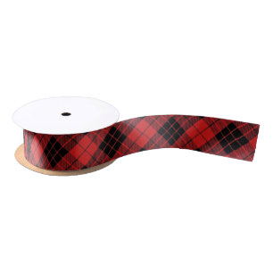 Clan MacLeod of Raasay Classic Red Black Tartan Satin Ribbon