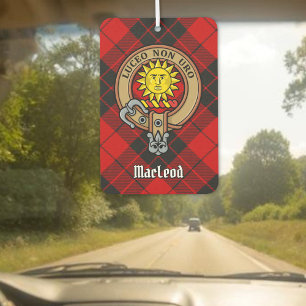 Clan MacLeod of Raasay Crest over Tartan Car Air Freshener
