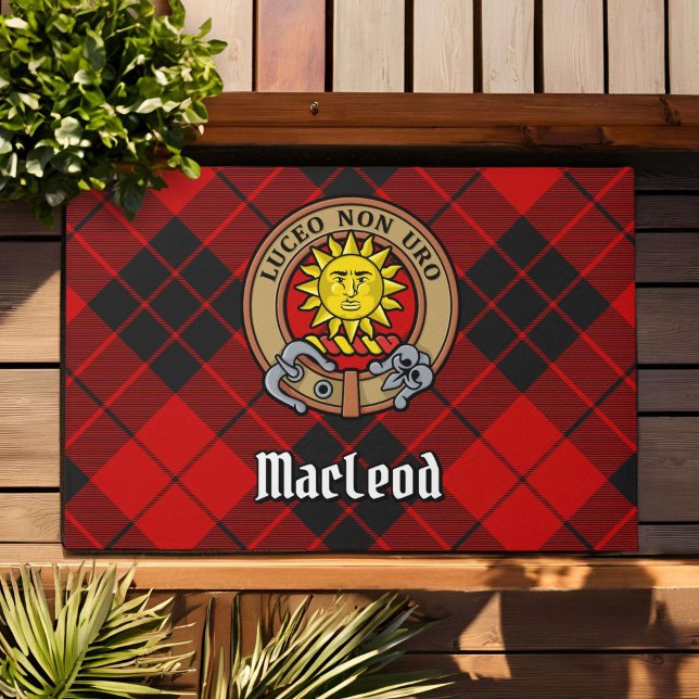 Clan MacLeod of Raasay Crest over Tartan Doormat (Creator Uploaded)