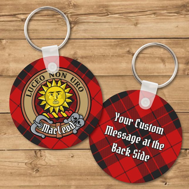 Clan MacLeod of Raasay Crest over Tartan Key Ring (Creator Uploaded)