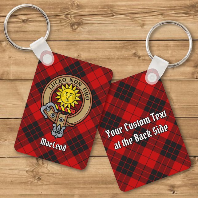 Clan MacLeod of Raasay Crest over Tartan Keychain (Creator Uploaded)