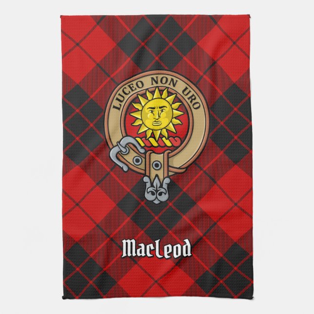 Clan MacLeod of Raasay Crest Tea Towel (Vertical)