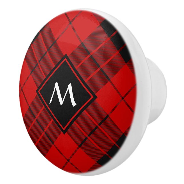 Clan Macleod of Raasay Tartan Ceramic Knob (Right)