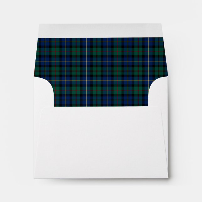 Clan MacLeod of Skye Tartan Green and Blue Plaid Envelope (Back (Bottom))