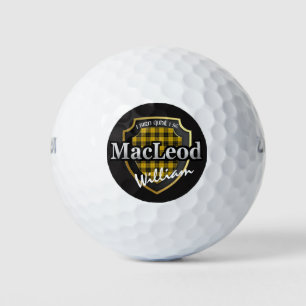 Clan MacLeod Personalise Your Name Tartan Shield Golf Balls