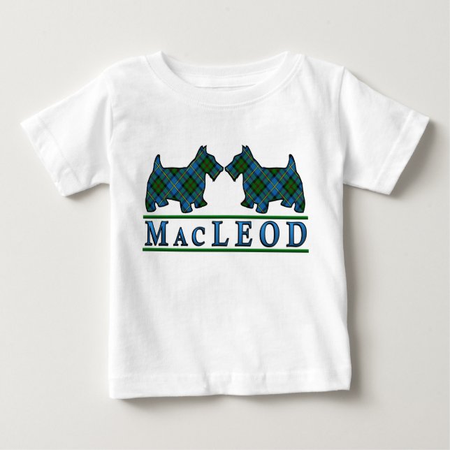 Clan MacLeod Scottie Dogs Scottish Clan Tartan Baby T-Shirt (Front)