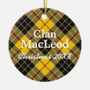 Clan MacLeod Scottish Tartan Ceramic Tree Decoration