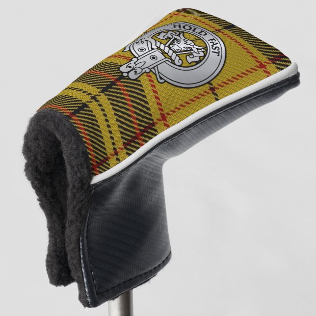 Clan MacLeod Snuffbox Crest & Tartan Golf Head Cover (3/4 Front)