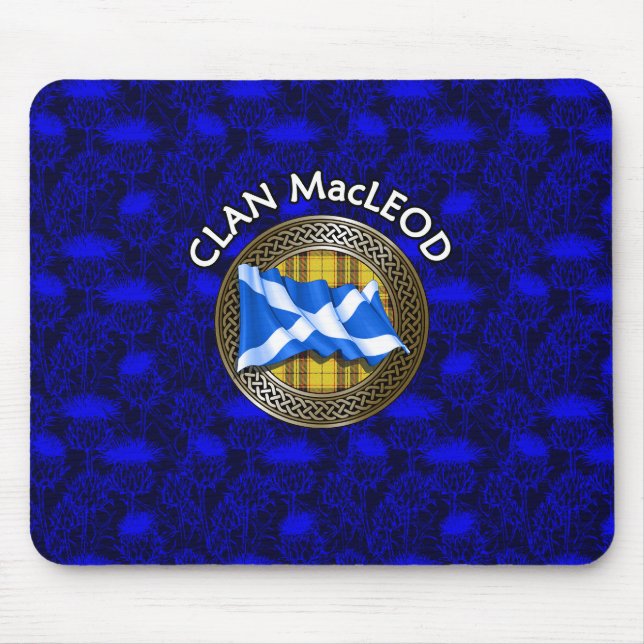 Clan MacLeod Tartan Knot & Flag Mouse Pad (Front)