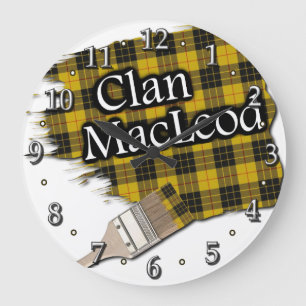 Clan MacLeod Tartan Paint Brush Clock