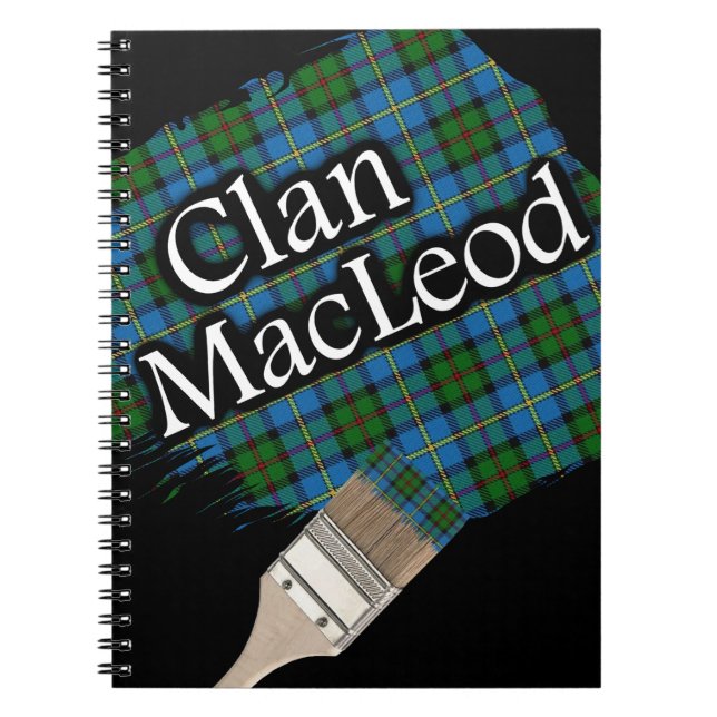 Clan MacLeod Tartan Paint Brush Notebook (Front)