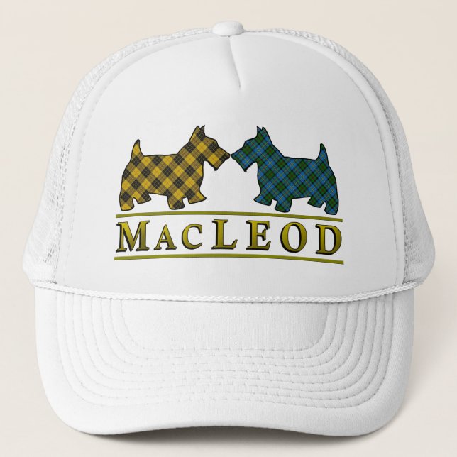 Clan MacLeod Tartan Scottie Dogs Trucker Hat (Front)