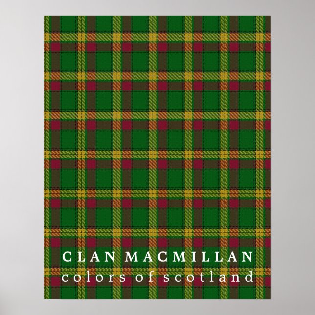 Clan MacMillan Colours of Scotland Tartan Poster (Front)