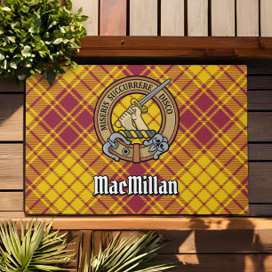Clan MacMillan Crest over Dress Tartan Doormat