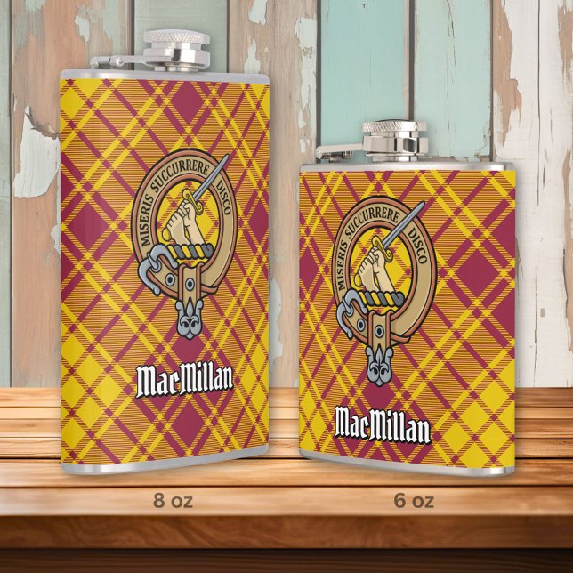 Clan MacMillan Crest over Dress Tartan Hip Flask (Creator Uploaded)