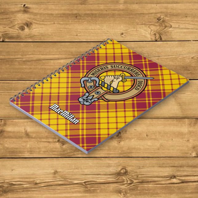 Clan MacMillan Crest over Dress Tartan Notebook (Creator Uploaded)