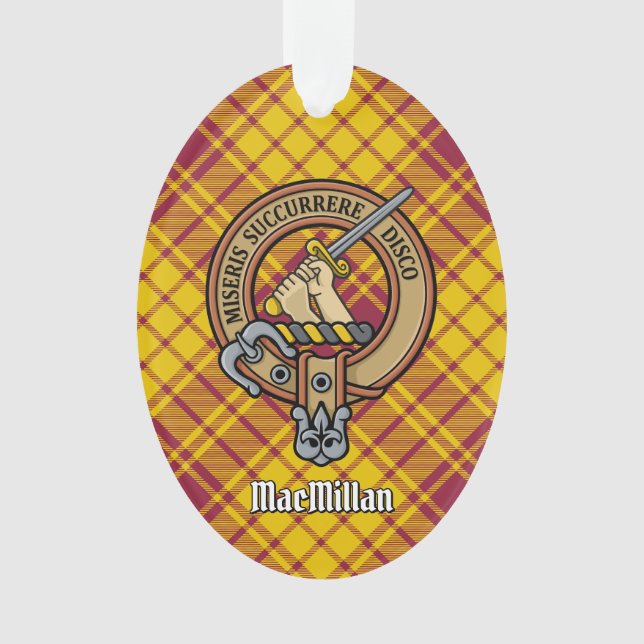 Clan MacMillan Crest over Dress Tartan Ornament (Front)