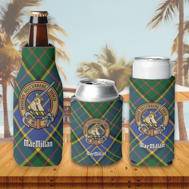 Clan MacMillan Crest over Hunting Tartan Bottle Cooler (Creator Uploaded)