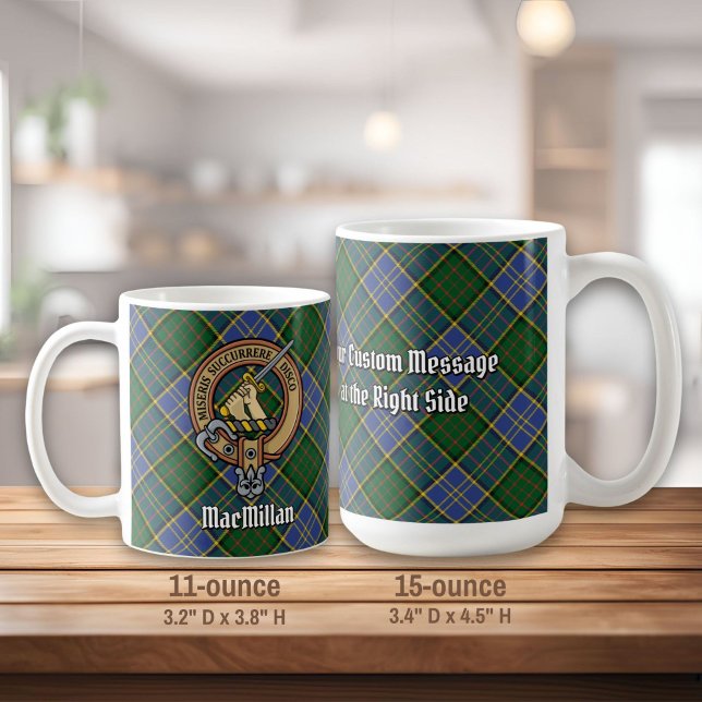 Clan MacMillan Crest over Hunting Tartan Coffee Mug (Creator Uploaded)