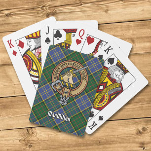 Clan MacMillan Crest over Hunting Tartan Playing Cards
