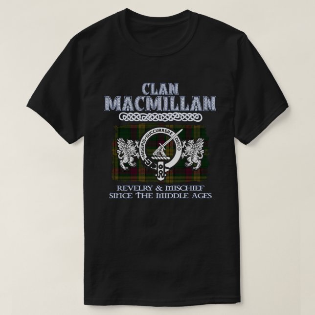 Clan MacMillan crest Scottish clans Scottish surna T-Shirt (Design Front)