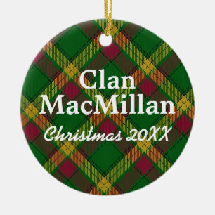 Clan MacMillan Scottish Tartan Ceramic Tree Decoration