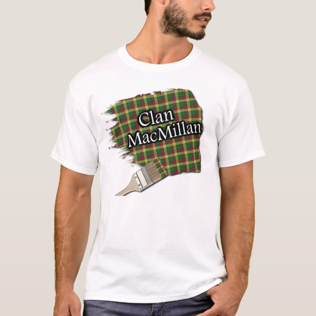 Clan MacMillan Scottish Tartan Paint Shirt (Front)