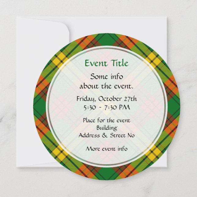 Clan MacMillan Tartan Invitation (Back)