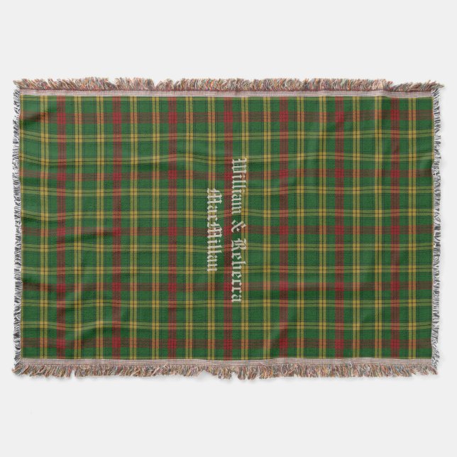 Clan MacMillan Tartan Plaid Custom Throw Blanket (Front)