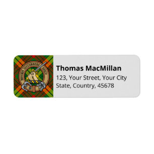Clan MacMillan Tartan Return Address Label