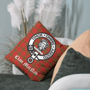 Clan MacNab Crest Badge and Tartan Cushion