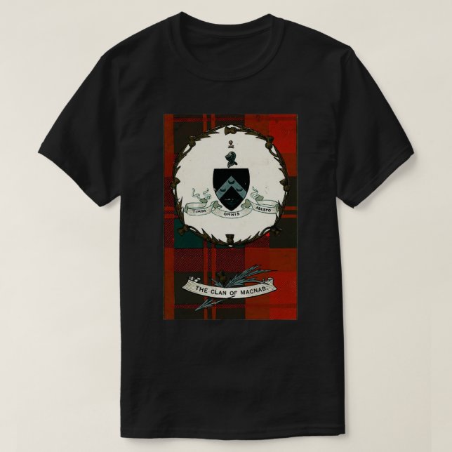 Clan MacNab Vintage Tartan Crest Badge T-Shirt (Design Front)