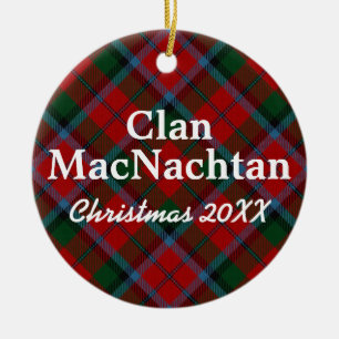 Clan MacNachtan Scottish Tartan Ceramic Ornament