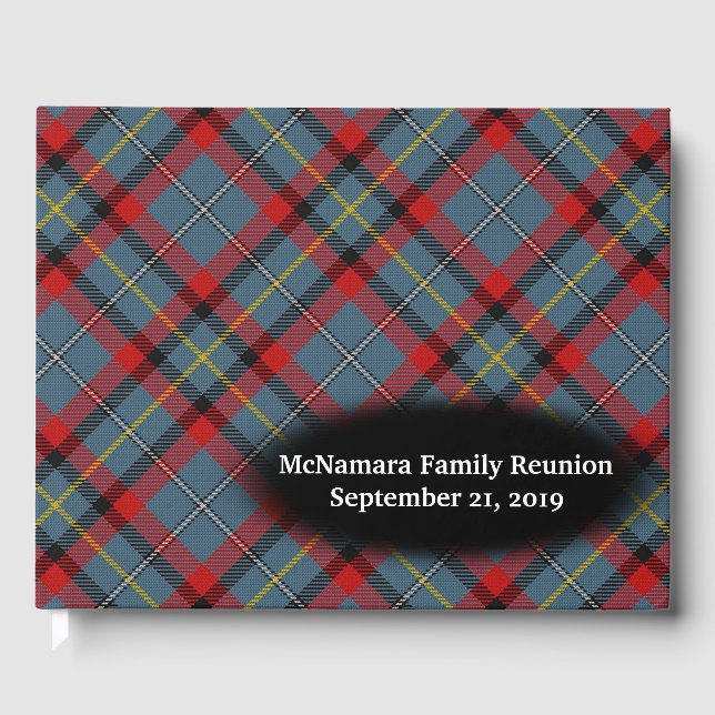 Clan MacNamara Tartan Plaid Family Reunion Guest Book (Front)