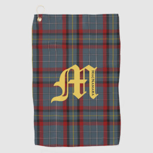 Clan MacNamara Tartan Plaid Monogram Golf Towel