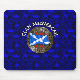Clan MacNeacail Tartan Knot & Flag Mouse Pad