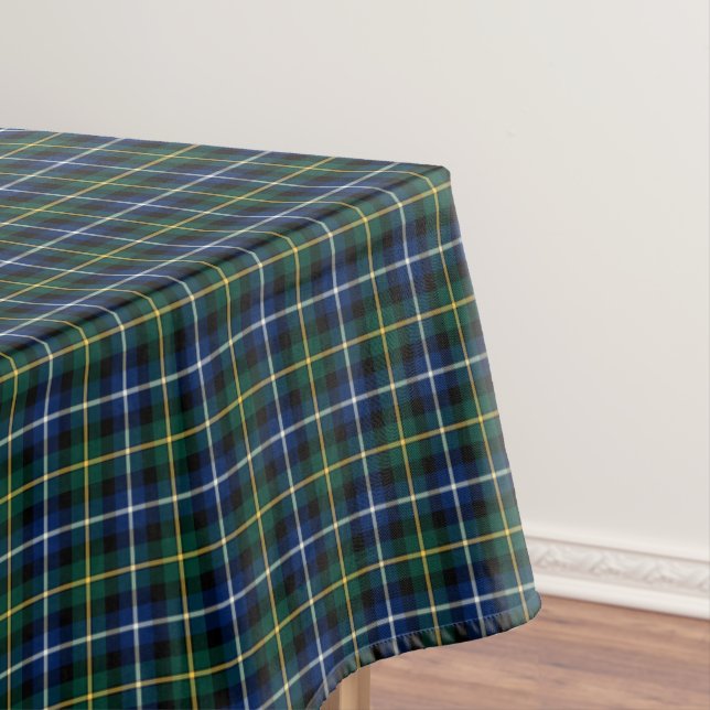 Clan MacNeil Dark Blue and Green Scottish Tartan Tablecloth (In Situ)