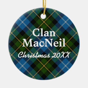 Clan MacNeil Scottish Tartan Ceramic Tree Decoration