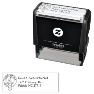 Clan MacNeill of Gigha Latin Crest & Address Self-inking Stamp