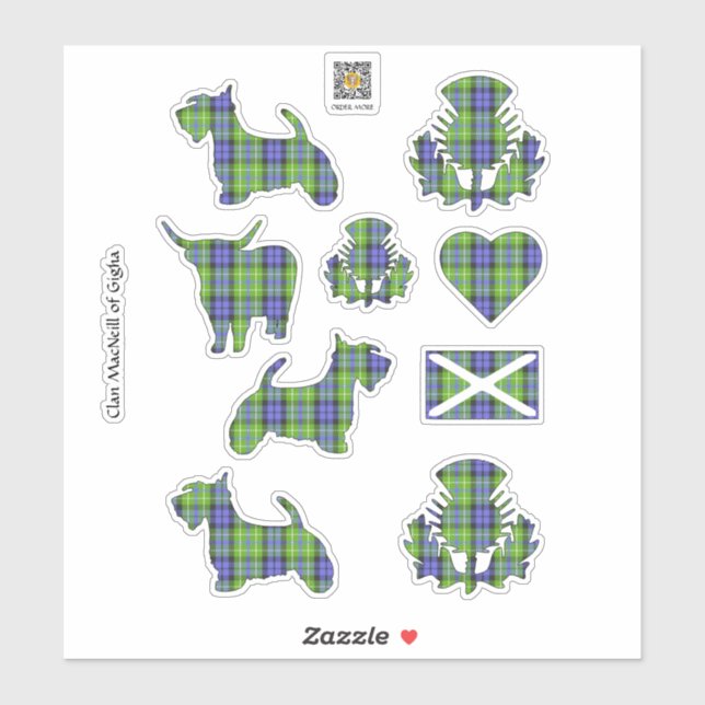 Clan MacNeill of Gigha Tartan Sticker (Sheet)