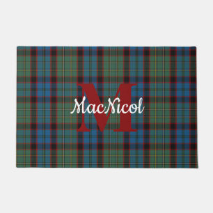 Clan MacNicol Plaid Monogrammed Doormat