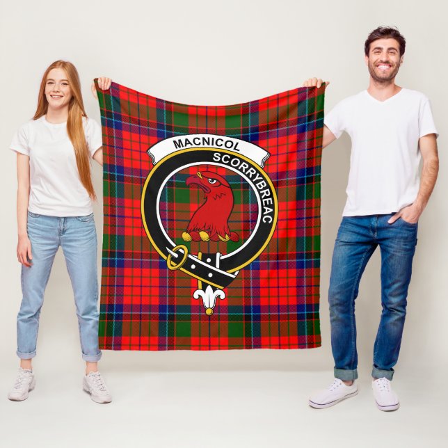 Clan MacNicol Tartan Plaid Fleece Blanket (In Situ)