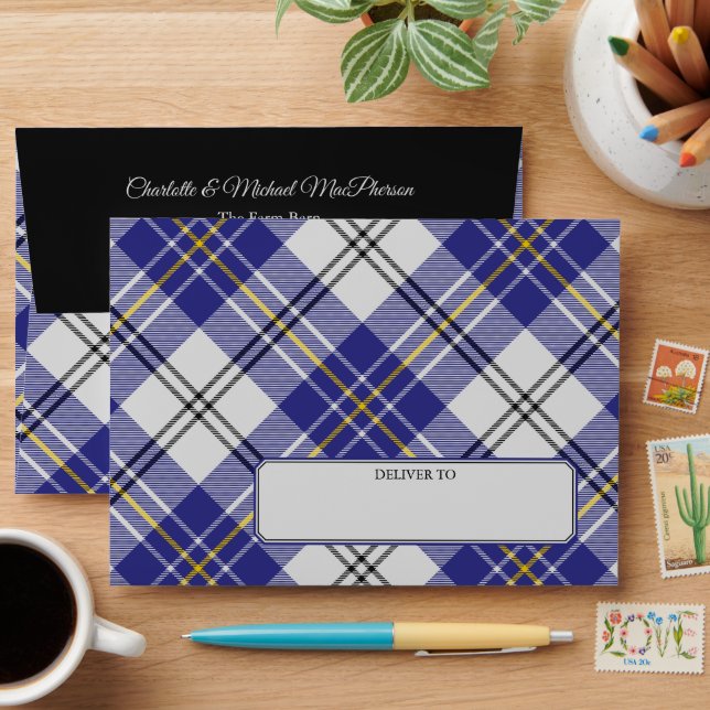 Clan MacPherson Blue Dress Tartan Envelope (Desk)