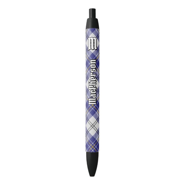 Clan MacPherson Blue Dress Tartan Ink Pen (Front Vertical)