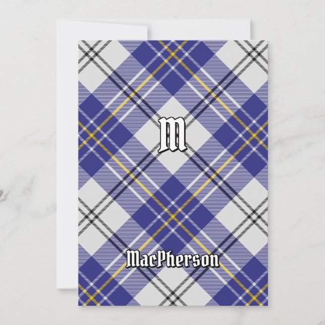 Clan MacPherson Blue Dress Tartan Invitation (Front)
