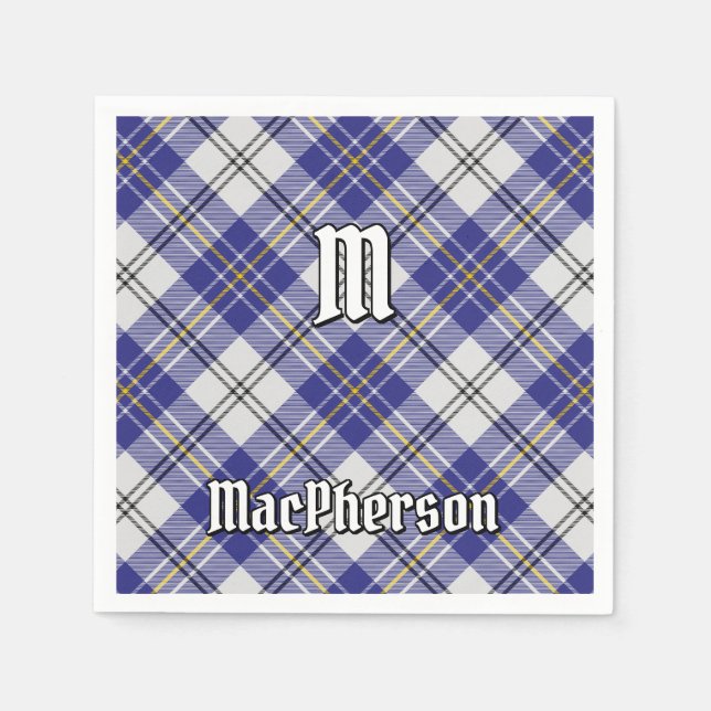 Clan MacPherson Blue Dress Tartan Napkins (Front)