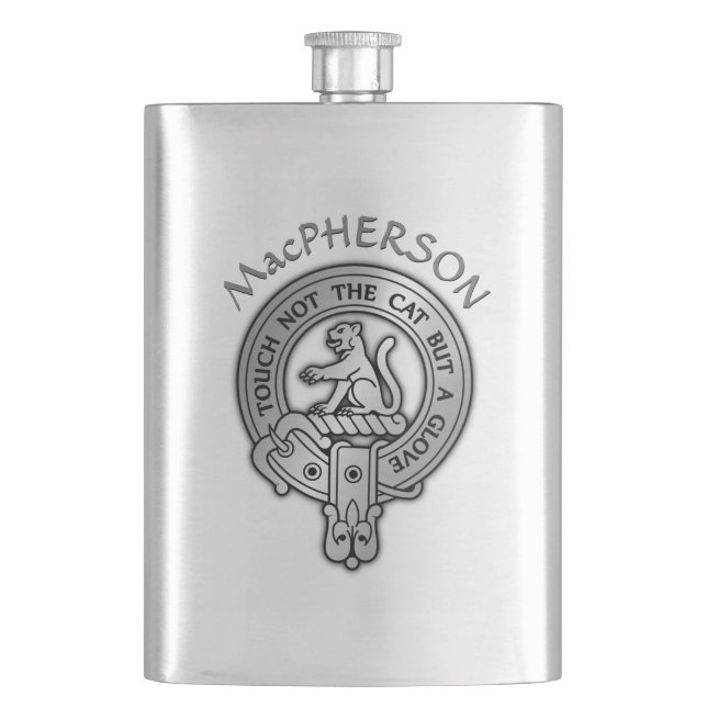 Clan MacPherson Crest Hip Flask (Front)