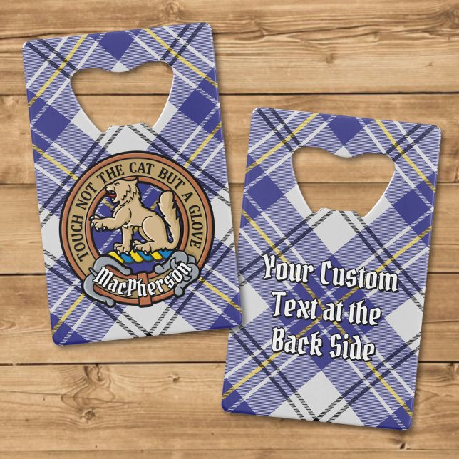 Clan MacPherson Crest over Blue Dress Tartan (Creator Uploaded)