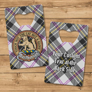 Clan MacPherson Crest over Dress Tartan